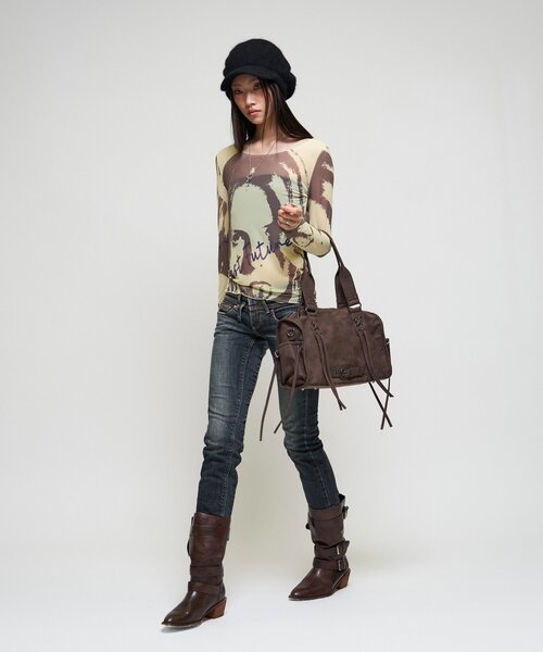 WHO'S WHO gallery(フーズフーギャラリー)の「【26AW LOOK掲載品番】シャーロットミューズパワーメッシュ(Tシャツ/カットソー・レディース・イエロー/オフホワイト/チャコールグレー/ピンク・FREE)」の20枚目の写真