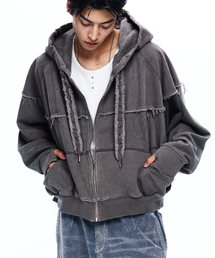 RSSC（アールエスエスシー）の「MIX CROP HOOD ZIPUP - ASH GRAY（パーカー）」