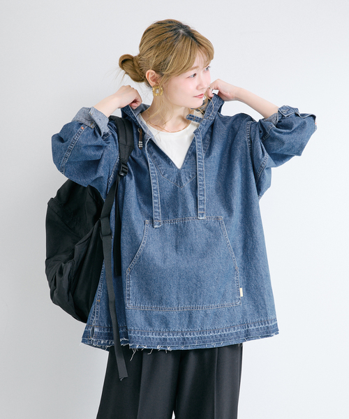 B.C STOCK(ベーセーストック)の「ウォッシャブル / DU JOUR / デュ ジュール JEAN MEXICAN PARKA(シャツ/ブラウス・レディース・ブルー系その他・FREE)」の5枚目の写真