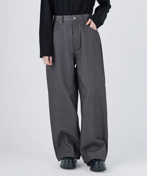 SOCCE(ソーシー)の「ワイドストレートリジッドデニムパンツ(デニムパンツ・メンズ・ブラック/ブラウン・XL/L/M/S)」の3枚目の写真