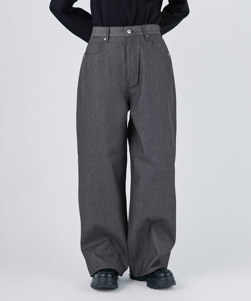 SOCCE(ソーシー)の「ワイドストレートリジッドデニムパンツ(デニムパンツ・メンズ・ブラック/ブラウン・XL/L/M/S)」の5枚目の写真