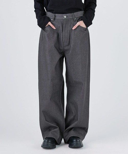 SOCCE(ソーシー)の「ワイドストレートリジッドデニムパンツ(デニムパンツ・メンズ・ブラック/ブラウン・XL/L/M/S)」の6枚目の写真