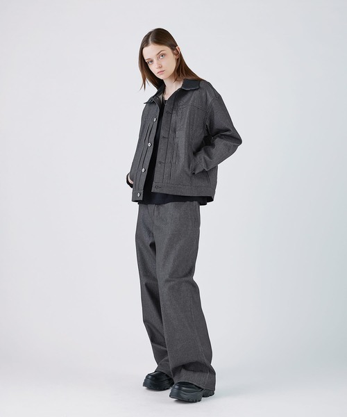 SOCCE(ソーシー)の「ワイドストレートリジッドデニムパンツ(デニムパンツ・メンズ・ブラック/ブラウン・XL/L/M/S)」の18枚目の写真