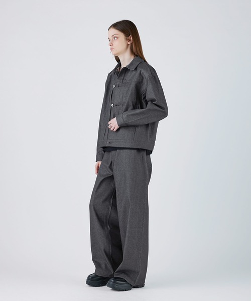 SOCCE(ソーシー)の「ワイドストレートリジッドデニムパンツ(デニムパンツ・メンズ・ブラック/ブラウン・XL/L/M/S)」の21枚目の写真