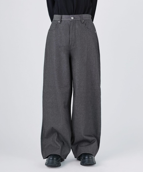SOCCE(ソーシー)の「ワイドストレートリジッドデニムパンツ(デニムパンツ・メンズ・ブラック/ブラウン・XL/L/M/S)」の4枚目の写真