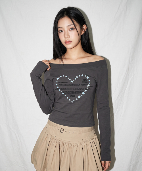 THE GREEN LAB（ザグリーンラボ）の「オフショルダー ステラ ロングスリーブ [チャコールグレー]（Tシャツ/カットソー・レディース・その他・FREE）」の7枚目の写真