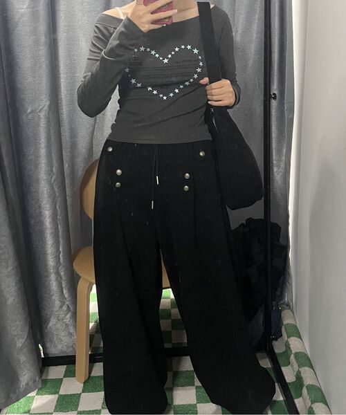 THE GREEN LAB（ザグリーンラボ）の「オフショルダー ステラ ロングスリーブ [チャコールグレー]（Tシャツ/カットソー・レディース・その他・FREE）」の15枚目の写真