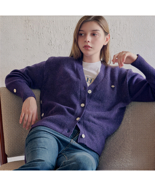 SLOWLOLLI(スローローリ)の「Essential knit cardigan_5 Colors(カーディガン/ボレロ・レディース・パープル/レッド/ブルー/アイボリー/キャメル・FREE)」の4枚目の写真