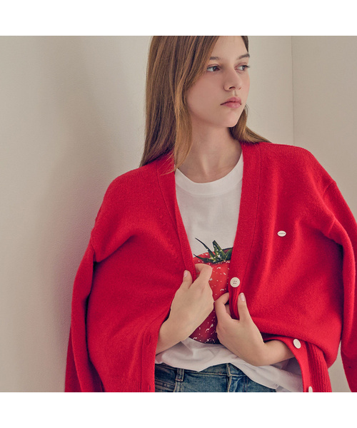 SLOWLOLLI(スローローリ)の「Essential knit cardigan_5 Colors(カーディガン/ボレロ・レディース・パープル/レッド/ブルー/アイボリー/キャメル・FREE)」の5枚目の写真