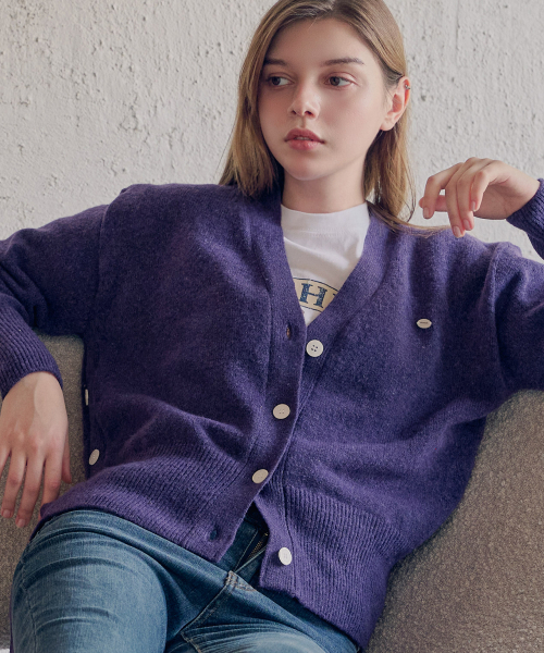 SLOWLOLLI(スローローリ)の「Essential knit cardigan_5 Colors(カーディガン/ボレロ・レディース・パープル/レッド/ブルー/アイボリー/キャメル・FREE)」の9枚目の写真
