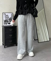ランダムパールスウェットフレアパンツ