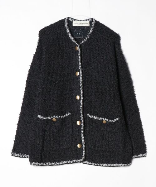 THE SHINZONE（ザ　シンゾーン）の「TWEED KNIT CARDIGAN 26AMSNI05（ニット/セーター・レディース・ホワイト/ブラック・FREE）」の2枚目の写真