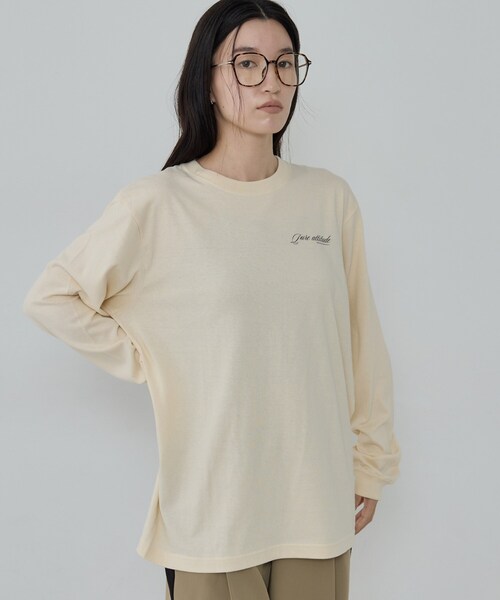 GALLEST(ギャレスト)の「ワンポイントロゴロンT(Tシャツ/カットソー・レディース・ホワイト/スミクロ/ナチュラル・38)」の3枚目の写真