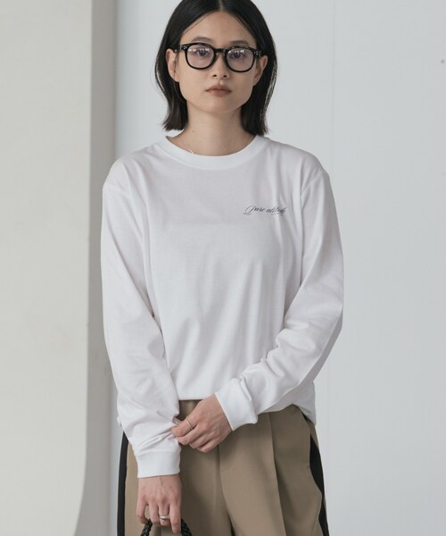 GALLEST(ギャレスト)の「ワンポイントロゴロンT(Tシャツ/カットソー・レディース・ホワイト/スミクロ/ナチュラル・38)」の7枚目の写真