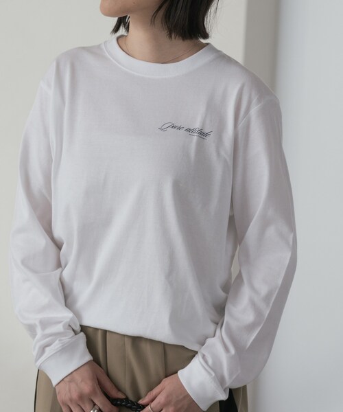 GALLEST(ギャレスト)の「ワンポイントロゴロンT(Tシャツ/カットソー・レディース・ホワイト/スミクロ/ナチュラル・38)」の10枚目の写真