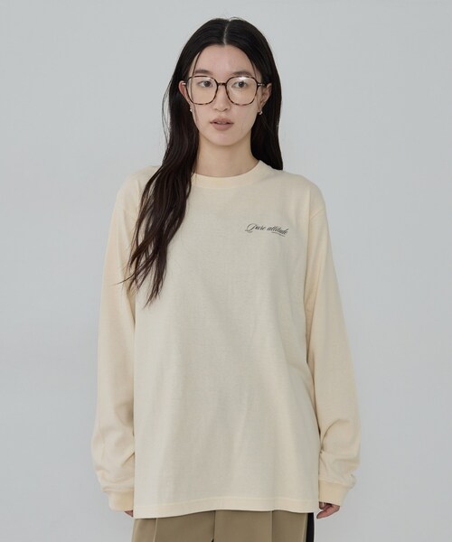 GALLEST(ギャレスト)の「ワンポイントロゴロンT(Tシャツ/カットソー・レディース・ホワイト/スミクロ/ナチュラル・38)」の13枚目の写真