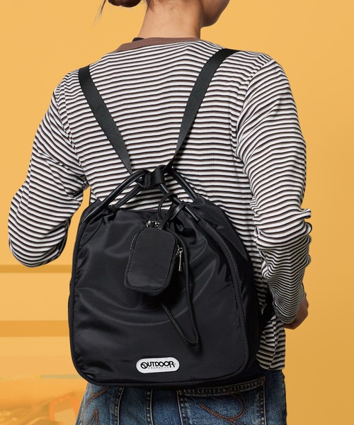 OUTDOOR PRODUCTS(アウトドアプロダクツ)の「OUTDOOR PRODUCTS/アウトドアプロダクツ Drawstring 2way Rucksack リュック ショルダー ナイロン 2way カジュアル シーズンレス カジュアル 2026秋冬(バックパック/リュック・メンズ・ブラック/ブルーグレー/キャメル・FREE)」の2枚目の写真