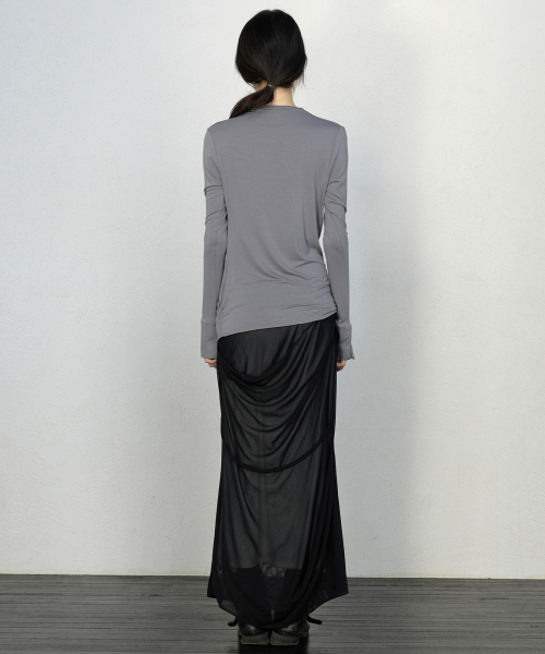 FLAREUP（フレアアップ）の「ミヤ ロングスリーブ (FL-195_Gray)（Tシャツ/カットソー・レディース・グレー・OS）」の3枚目の写真