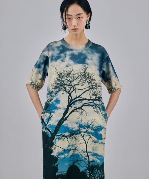 NON TOKYO(ノントーキョー)の「NON TOKYO/ノントーキョー/PRINT RIB HALF SLEEVE ONE-PIECEプリントリブ半袖ワンピース(ワンピース・レディース・その他/その他2/その他1・1/2)」の3枚目の写真