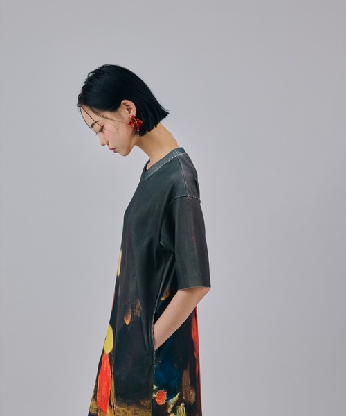 NON TOKYO(ノントーキョー)の「NON TOKYO/ノントーキョー/PRINT RIB HALF SLEEVE ONE-PIECEプリントリブ半袖ワンピース(ワンピース・レディース・その他/その他2/その他1・1/2)」の1枚目の写真