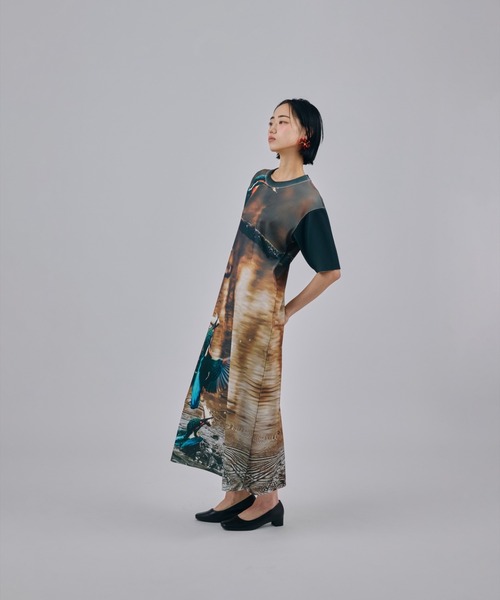 NON TOKYO(ノントーキョー)の「NON TOKYO/ノントーキョー/PRINT RIB HALF SLEEVE ONE-PIECEプリントリブ半袖ワンピース(ワンピース・レディース・その他/その他2/その他1・1/2)」の7枚目の写真