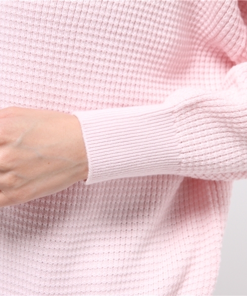 N.（N. Natural Beauty Basic）（エヌエヌナチュラルビューティーベーシック）の「ワッフルニットVネック（ニット/セーター・レディース・ネイビー/ブルー/ホワイト/ピンク・MEDIUM）」の9枚目の写真