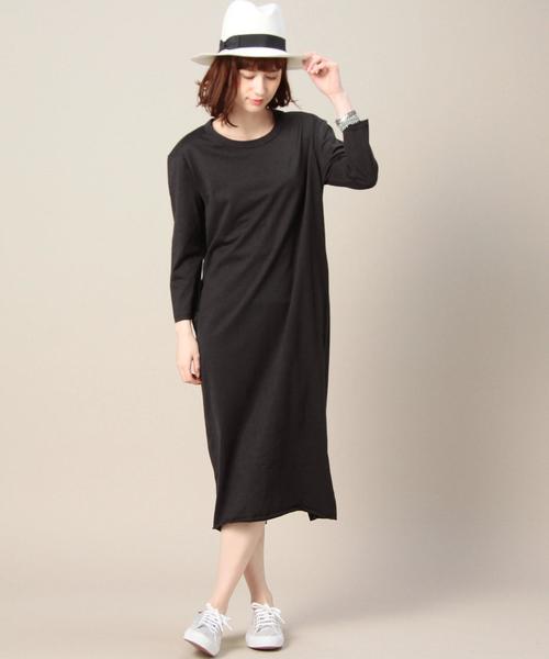 BEAUTY&YOUTH UNITED ARROWS（ビューティーアンドユースユナイテッドアローズ）の「BY 40/2 コットンマキシワンピース◆（ワンピース・レディース・ベージュ/コバルトブルー/ブラック・FREE）」の2枚目の写真