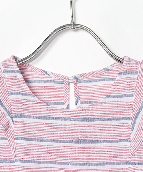 ROPE' PICNIC(ロペピクニック)の「【ROPE' PICNIC KIDS】【FRENCH LINEN】フリルブラウス(シャツ/ブラウス・キッズ・ブラック系その他/クリアレッド・110cm/100cm/120cm)」の4枚目の写真
