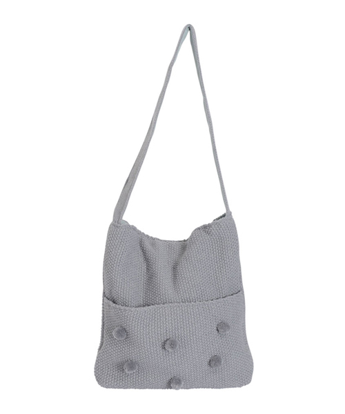 merry jenny（メリージェニー）の「ポンポンニットトート（トートバッグ・レディース・オフホワイト/グレー・FREE）」の7枚目の写真