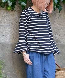 coca（coca） | ＜再入荷＞ボーダー＆無地袖フレアカットソー(Tシャツ/カットソー)