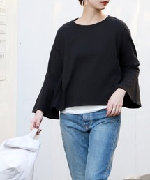 coca（coca） | ボーダー＆無地袖フレアカットソー(Tシャツ/カットソー)