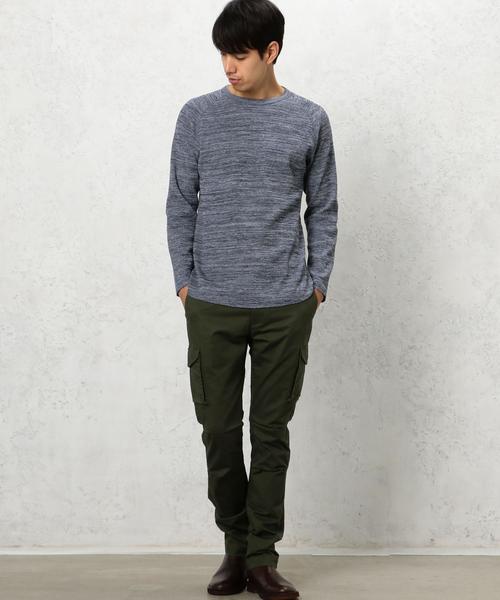 green label relaxing（グリーンレーベルリラクシング）の「BC WAFFLE RGLN C/N L/S カットソー◆（Tシャツ/カットソー・メンズ・ブラック/ネイビー/ホワイト/グレー・LARGE/SMALL/MEDIUM）」の14枚目の写真