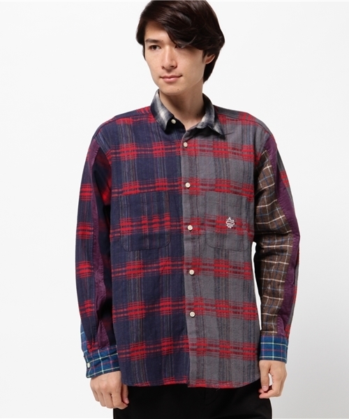 ALDIES(アールディーズ)の「Meta Wide Shirt ネル ワイドシャツ(シャツ/ブラウス・メンズ・ブラック/マルチ/レッド/グリーン/その他1・MEDIUM/LARGE/SMALL)」の4枚目の写真