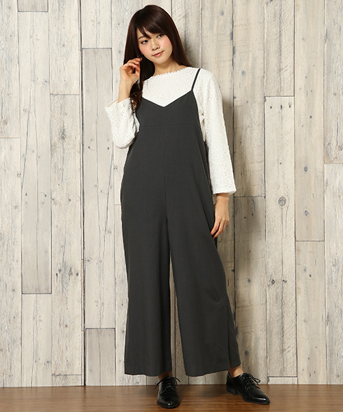 LBC（エルビーシー）の「サイドスリットサロペット（サロペット/オーバーオール・レディース・チャコールグレー/オリーブ・L/M/LARGE/MEDIUM）」の10枚目の写真