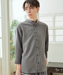 T/R ストレッチ バンドカラーシャツ(3/4 sleeve)