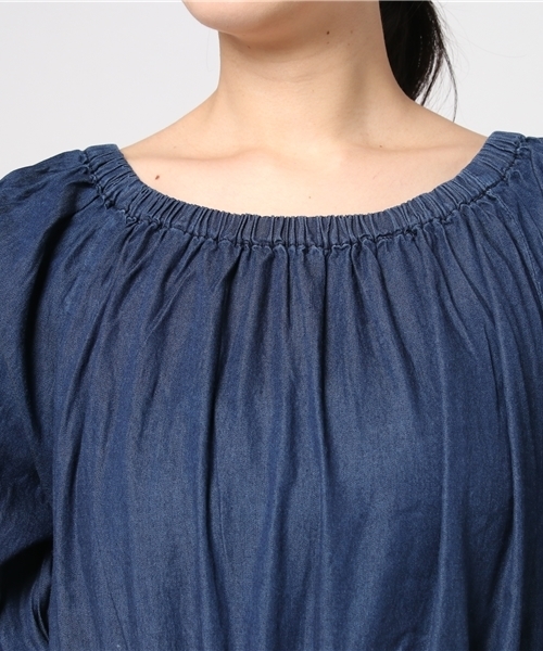 RODEO CROWNS WIDE BOWL（ロデオクラウンズワイドボウル）の「デニム マキシ ワンピース（ワンピース・レディース・ダークブルー/ライトブルー・FREE）」の6枚目の写真