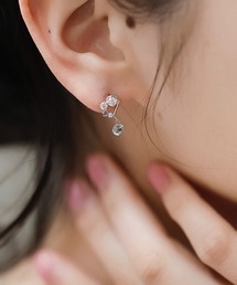 K10 ホワイトゴールド ブルートパーズ ハート ピアス BLOOM/ブルーム