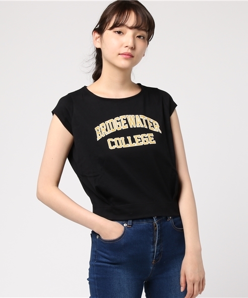 Khaju（カージュ）の「Khaju:ロゴフレンチスリーブTEE（Tシャツ/カットソー・レディース・ブラック/オフホワイト・ONE SIZE）」の11枚目の写真