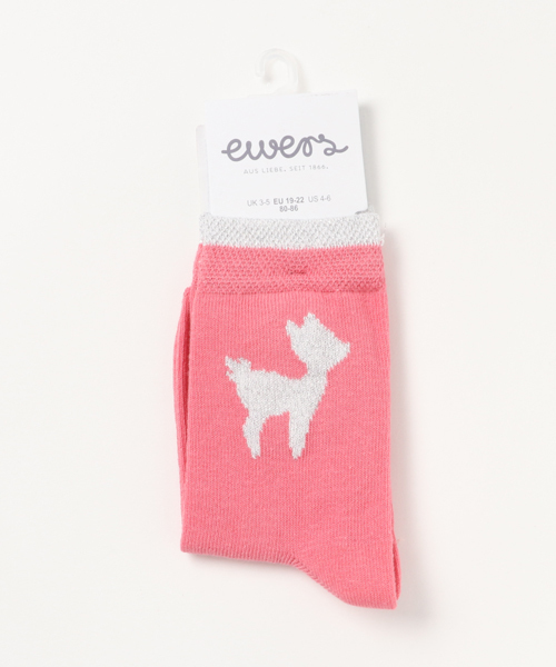 ewers（エワーズ）の「【ewers（エワーズ）】小鹿シルエット柄ソックス（ソックス/靴下・キッズ・ネイビー/サーモンピンク・12-13cm/14-16cm）」の6枚目の写真
