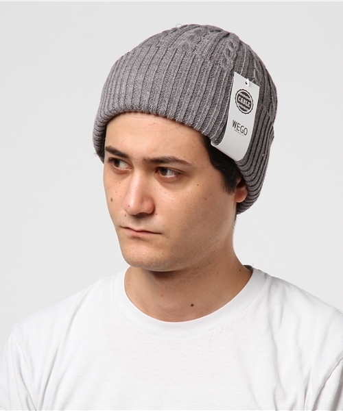 WEGO（ウィゴー）の「WEGO/ケーブルニットキャップ（ニットキャップ/ビーニー・メンズ・ワイン/杢グレー/ピンク/マスタード/ブラック/イエロー/ライトピンク・FREE）」の14枚目の写真