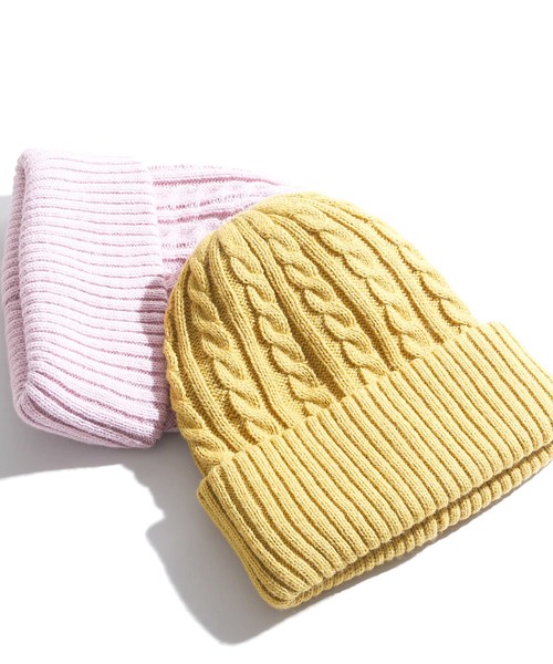 WEGO（ウィゴー）の「WEGO/ケーブルニットキャップ（ニットキャップ/ビーニー・メンズ・ワイン/杢グレー/ピンク/マスタード/ブラック/イエロー/ライトピンク・FREE）」の21枚目の写真