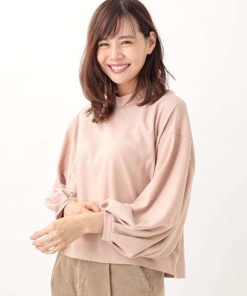 earth music&ecology(アースミュージックアンドエコロジー)の「・ハイネックビッグスリーブプルオーバー(Tシャツ/カットソー・レディース・ライトグレー/ブラック/ライトベージュ/ブラウン/ブルーグリーン/ピンクベージュ・FREE)」の6枚目の写真