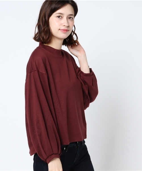 earth music&ecology(アースミュージックアンドエコロジー)の「・ハイネックビッグスリーブプルオーバー(Tシャツ/カットソー・レディース・ライトグレー/ブラック/ライトベージュ/ブラウン/ブルーグリーン/ピンクベージュ・FREE)」の3枚目の写真