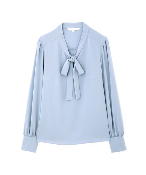 NATURAL BEAUTY（ナチュラルビューティー）の「ソアパールエアリーサテンブラウス（シャツ/ブラウス・レディース・クリアグリーン/ブルー系その他/インディゴブルー/ホワイト・38/40/36）」の4枚目の写真