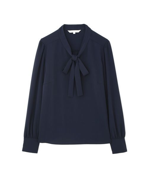 NATURAL BEAUTY（ナチュラルビューティー）の「ソアパールエアリーサテンブラウス（シャツ/ブラウス・レディース・クリアグリーン/ブルー系その他/インディゴブルー/ホワイト・38/40/36）」の3枚目の写真