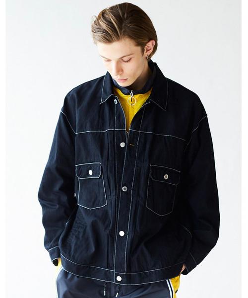 MONKEY TIME（モンキータイム）の「＜monkey time＞ TWILL OVER SIZED TRUCKER JACKET/トラッカージャケット ◆（デニムジャケット・メンズ・ブラック/ライラック・X-LARGE/SMALL/MEDIUM/LARGE）」の7枚目の写真