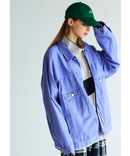 MONKEY TIME（モンキータイム）の「＜monkey time＞ TWILL OVER SIZED TRUCKER JACKET/トラッカージャケット ◆（デニムジャケット・メンズ・ブラック/ライラック・X-LARGE/SMALL/MEDIUM/LARGE）」の4枚目の写真