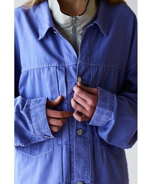 MONKEY TIME（モンキータイム）の「＜monkey time＞ TWILL OVER SIZED TRUCKER JACKET/トラッカージャケット ◆（デニムジャケット・メンズ・ブラック/ライラック・X-LARGE/SMALL/MEDIUM/LARGE）」の6枚目の写真