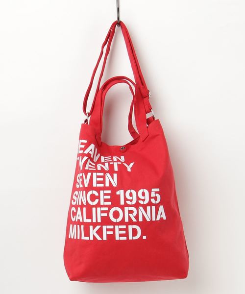 MILKFED.（ミルクフェド）の「2WAY TOTE STENCIL（トートバッグ・レディース・ホワイト/ブラック/レッド・ONE SIZE）」の3枚目の写真