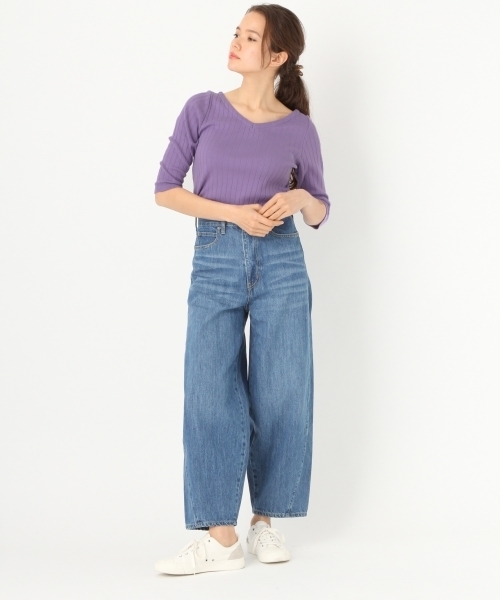 niko and...(ニコアンド)の「オリジナルハリヌキ7分袖2WAYプルオーバー(Tシャツ/カットソー・レディース・オフホワイト/ラベンダー/ブラック/ピンク/ライトグリーン・MEDIUM/LARGE)」の12枚目の写真